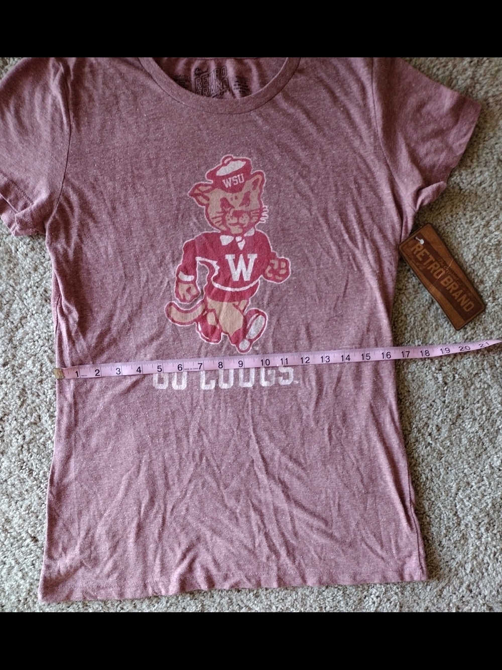 Women's WSU Women's Maroon 'Go Cougs' Mascot T-Shirt Size L - Picture 12 of 14